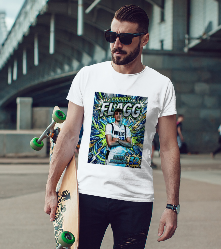 Cooper Flagg Dallas Mavericks 32 Comic T-Shirt