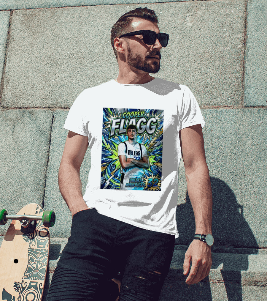 Cooper Flagg Dallas Mavericks 32 Comic T-Shirt
