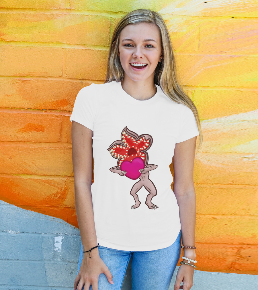 Demogorgon Embracing Heart Valentine Monster T-Shirt