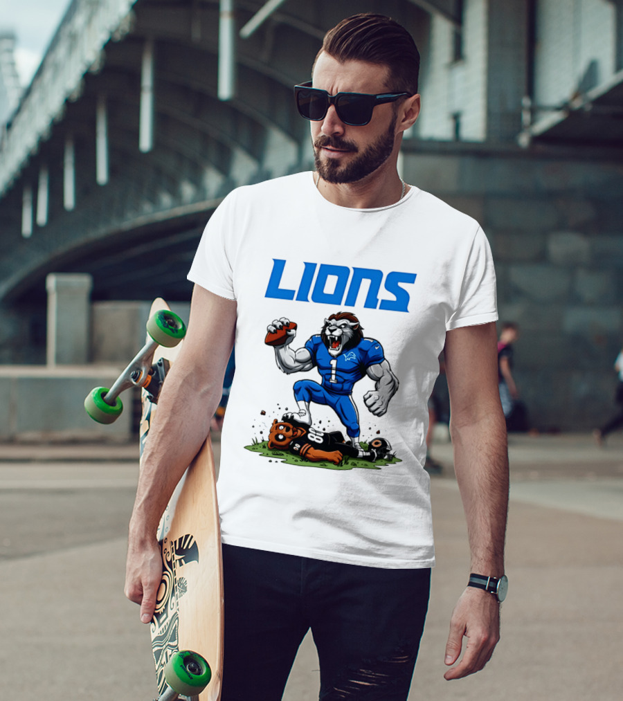 Detroit Lions Beat Bears NFL Rivalries Showdown T-Shirt