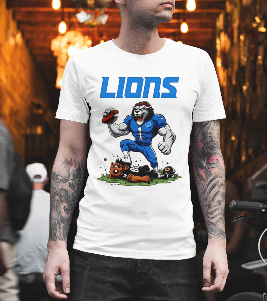Detroit Lions Beat Bears NFL Rivalries Showdown T-Shirt