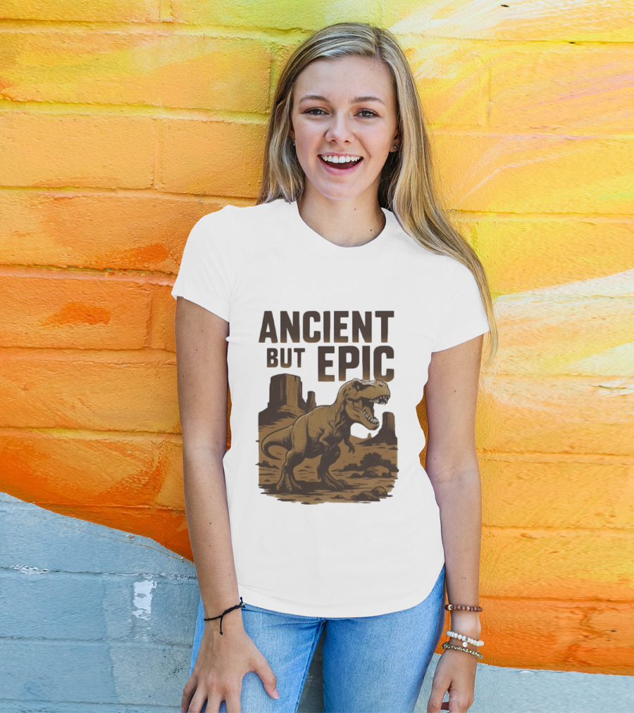 T. Rex Dinosaur Ancient But Epic Desert Scene T-Shirt
