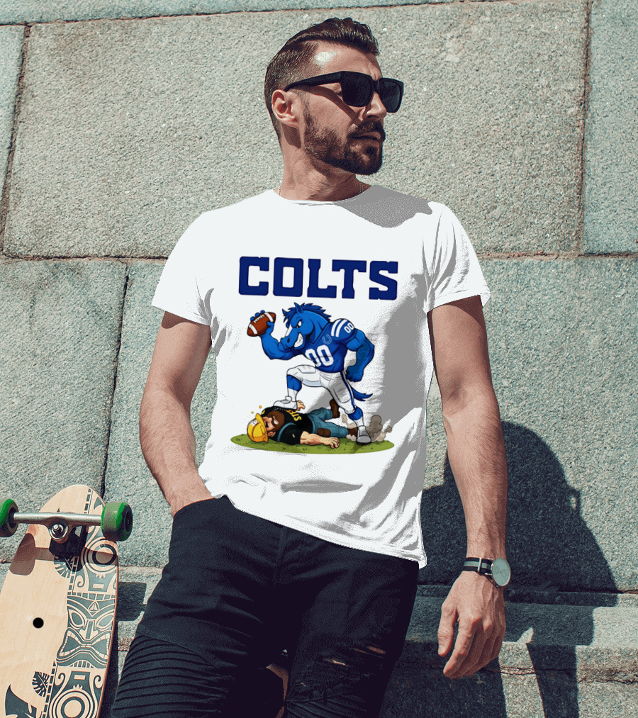 Colts Football Rivalry Humor Vs Steelers Comic T-Shirt
