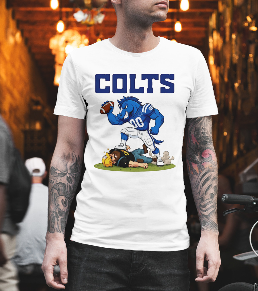 Colts Football Rivalry Humor vs Steelers Comic T-Shirt