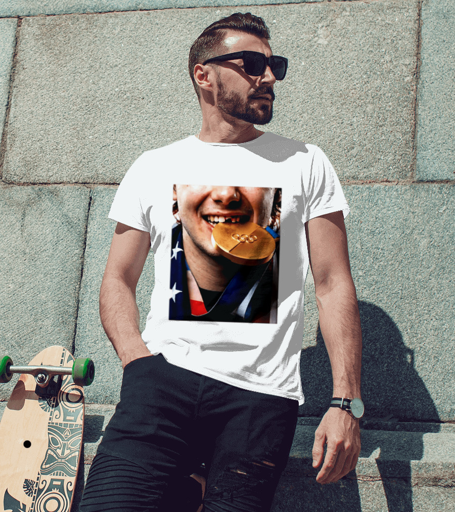 Jack Hughes Teeth Gold Medal 2026 Milano Cortina Winter Olympics T-Shirt