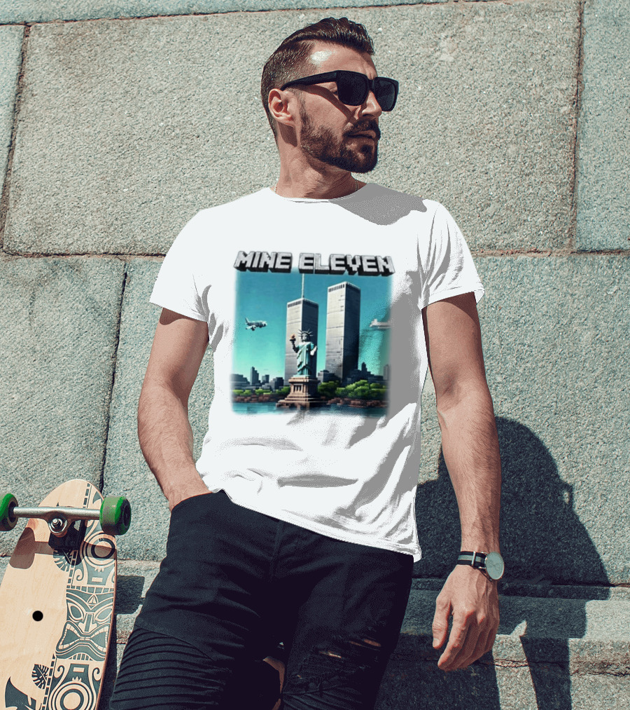Mine Eleven Statue Of Liberty World Trade Center New York City T-Shirt