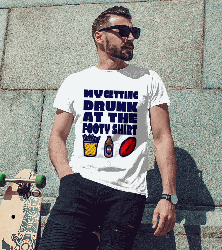 My Getting Drunk At The Footy With Chips And TCD T-Shirt