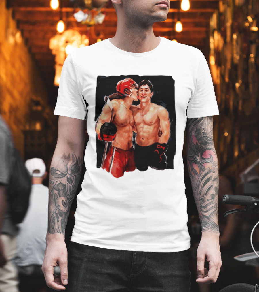 Shane Hollander Ilya Rosanov Gay Hockey Romance Painting T-Shirt