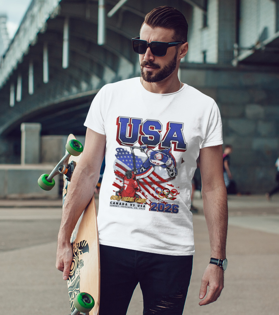 USA Hockey Gold Medal Game Canada Vs USA Milano Cortina 2026 T-Shirt