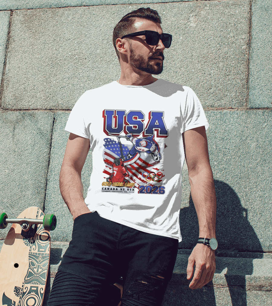 USA Hockey Gold Medal Game Canada Vs USA Milano Cortina 2026 T-Shirt