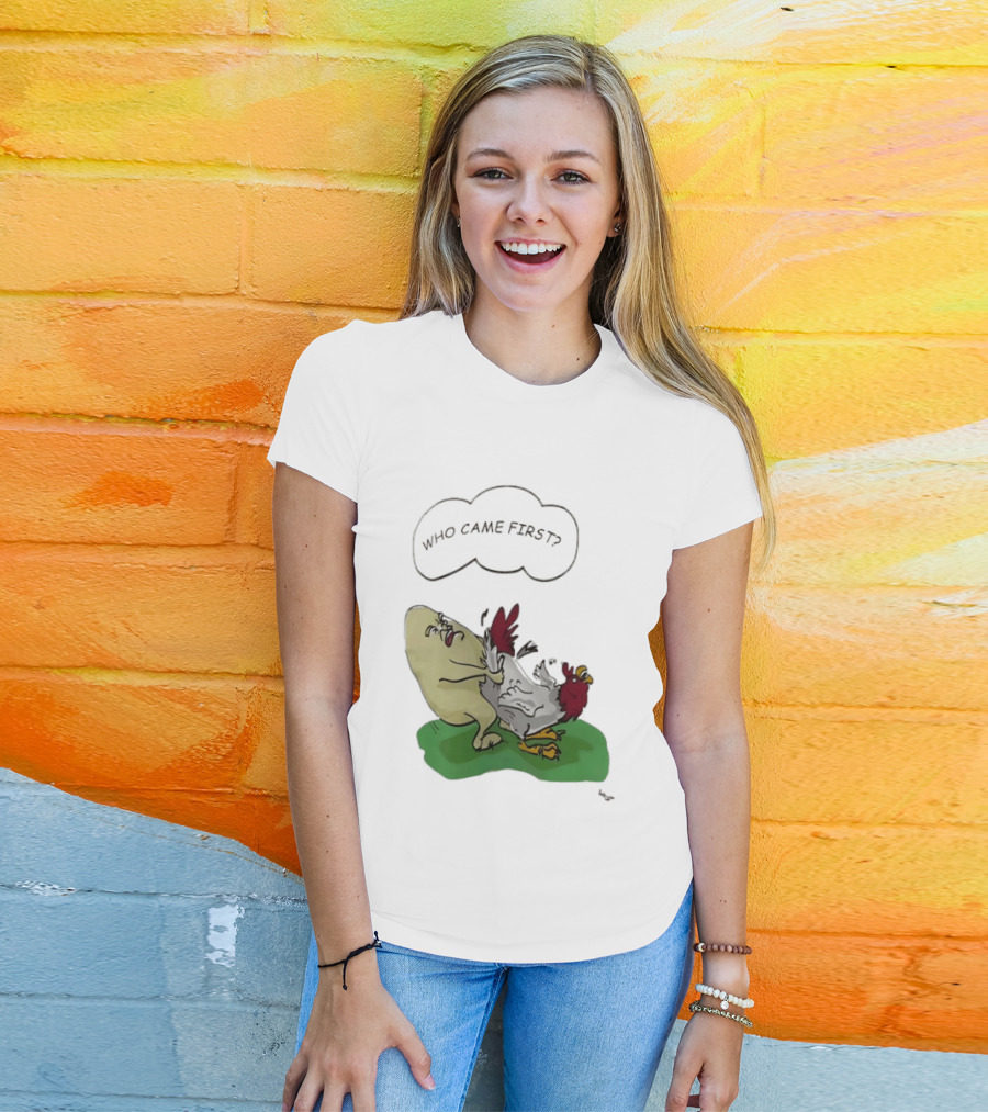 Who Came First Pete Townshend Chicken Humor T-Shirt