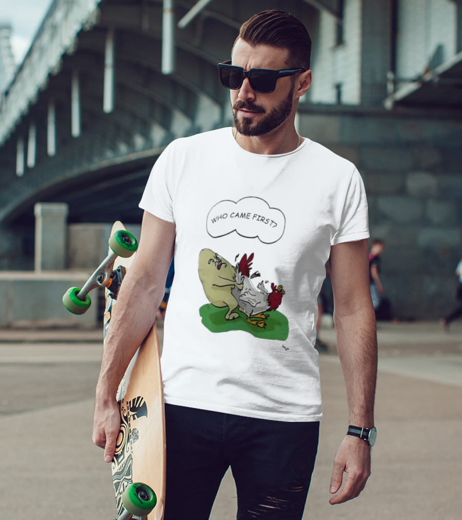 Who Came First Pete Townshend Chicken Humor T-Shirt