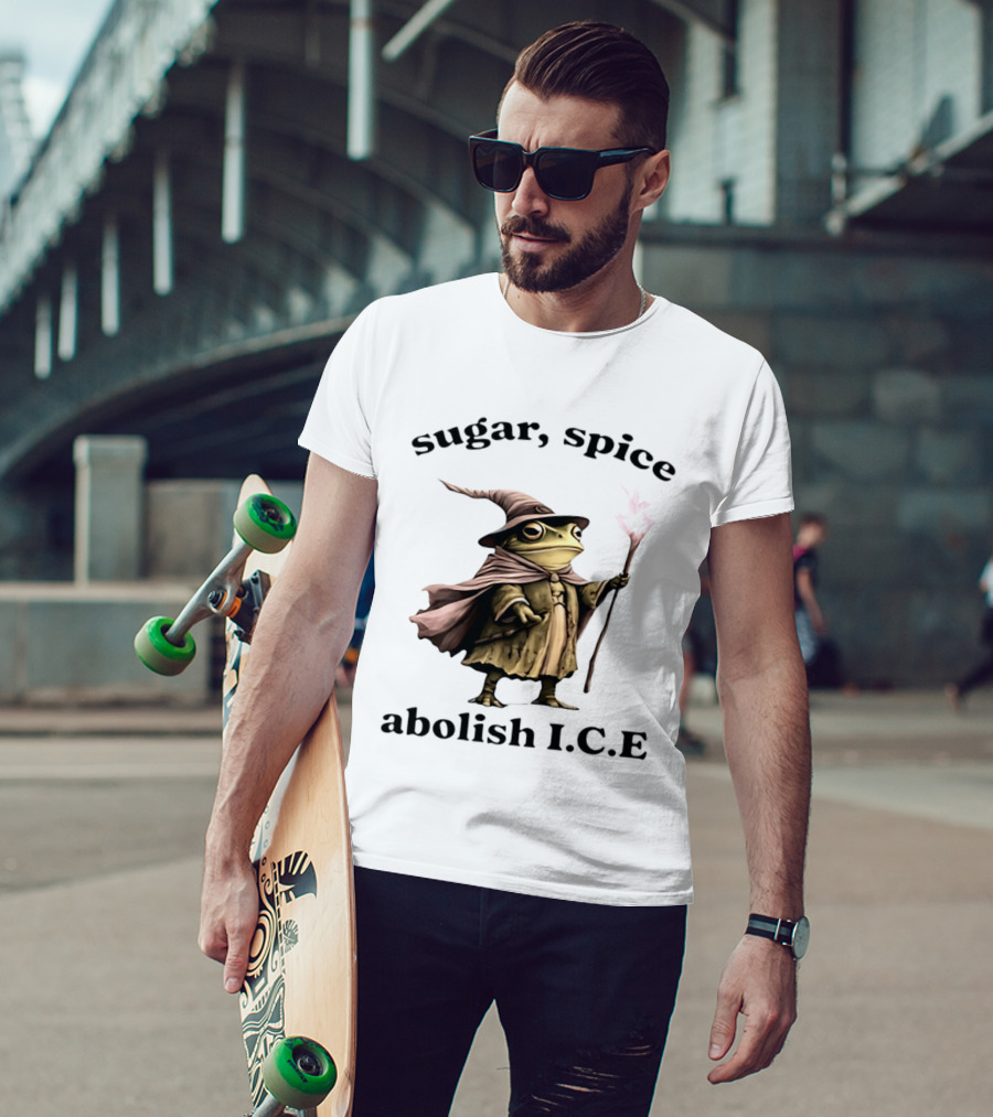 Sugar Spice Wizard Frog Abolish ICE 2026 T-Shirt