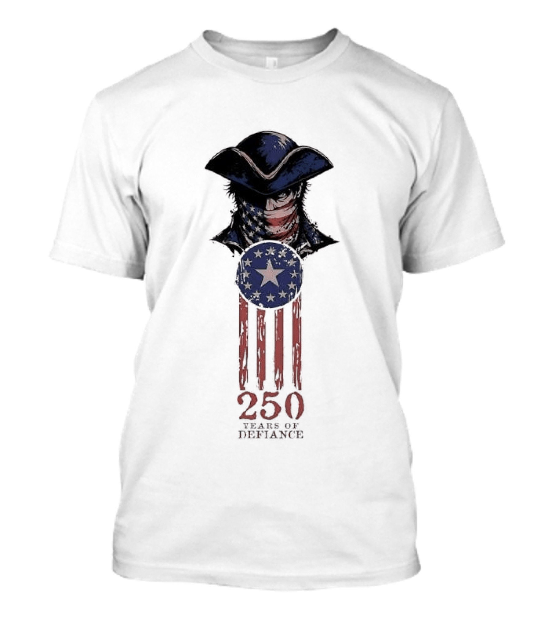 America 250 Years Of Defiance 1776 Patriot Hat And Stars T-Shirt