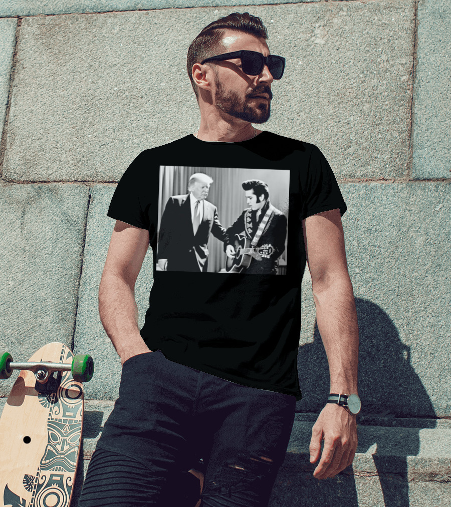 Donald Trump Elvis 2026 Collaboration With Guitar Performance T-Shirt