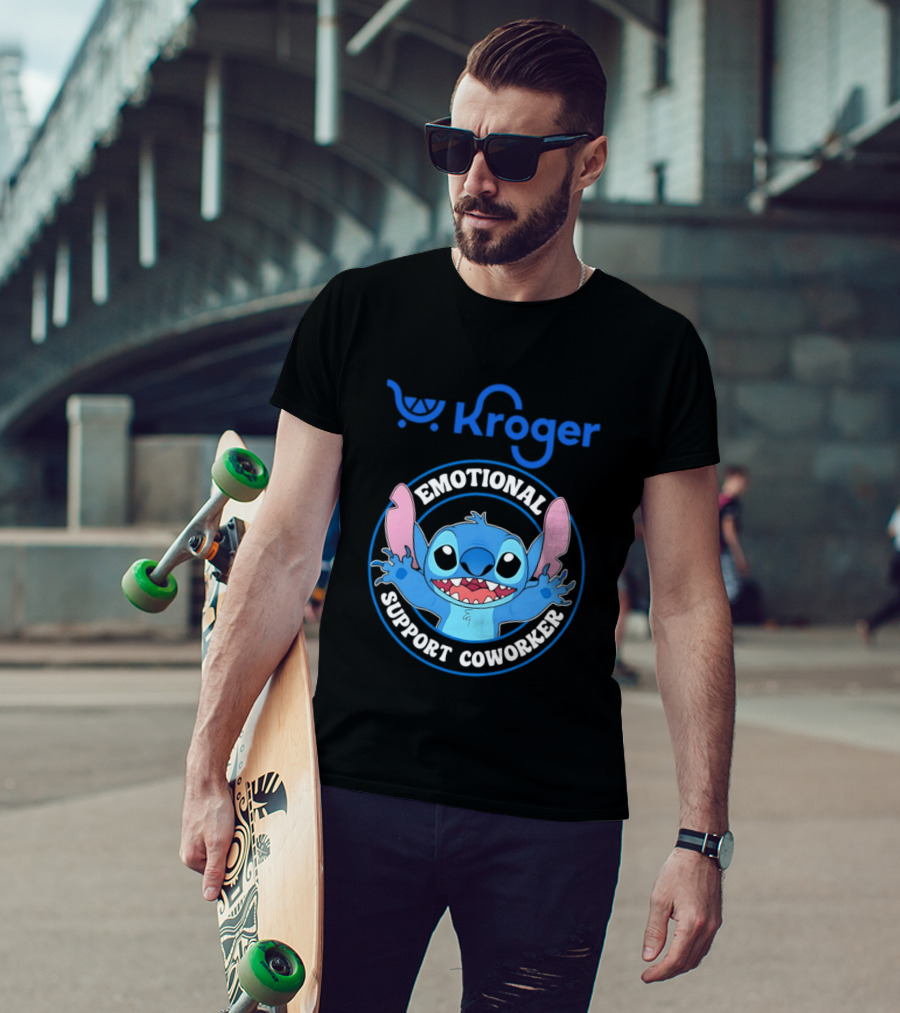 Kroger Emotional Support Coworker Stitch T-Shirt