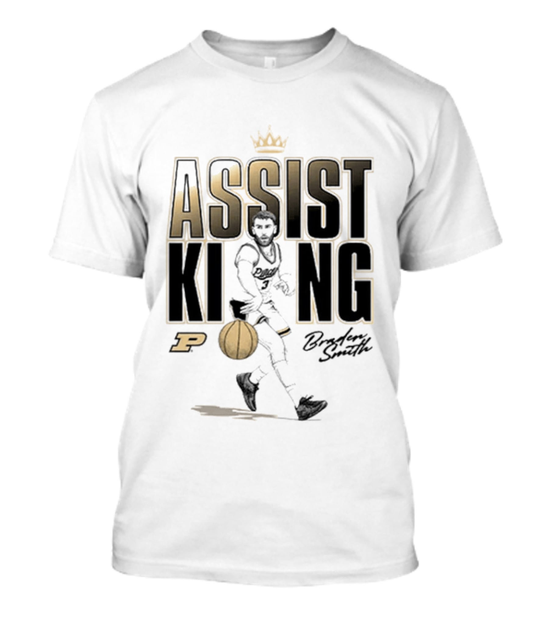 Braden Smith Assist King Purdue Basketball Caricature T-Shirt