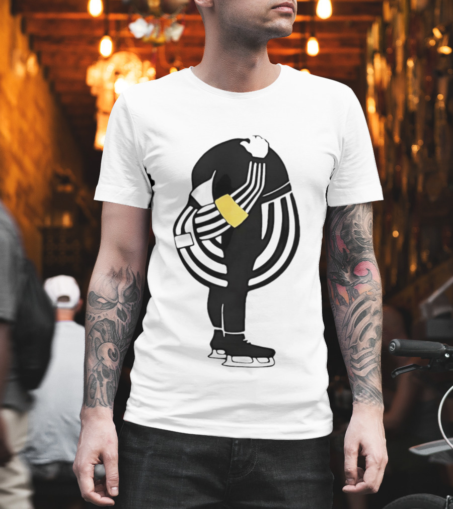 Grace In Motion Ice Skater With Striped Outfit And Yellow Arm Band T-Shirt