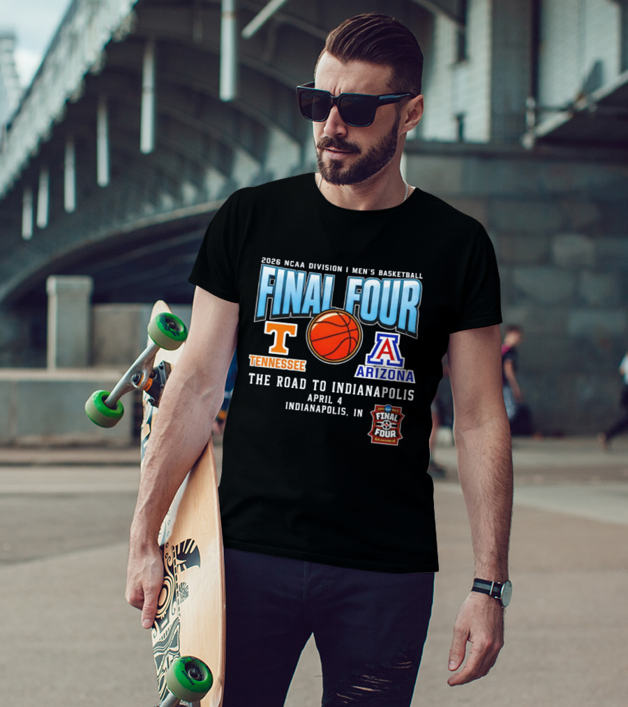 2026 NCAA DI Men's Basketball Final Four Tennessee Volunteers Vs Arizona Wildcats April 4 Indianapolis T-Shirt