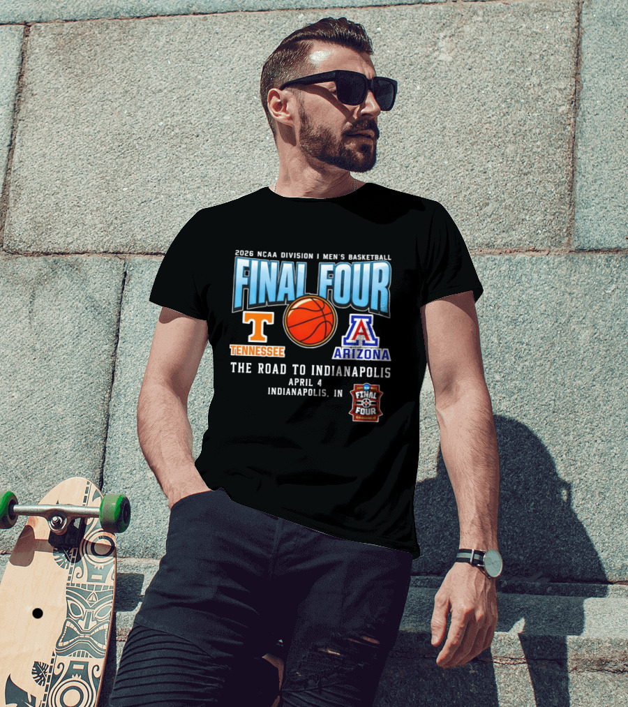 2026 NCAA DI Men's Basketball Final Four Tennessee Volunteers Vs Arizona Wildcats April 4 Indianapolis T-Shirt