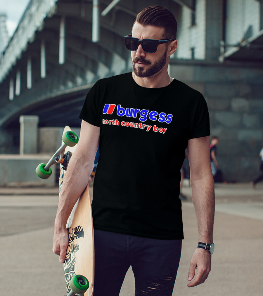 Burgess North Country Boy Retro Style Red Blue Vintage Look T-Shirt