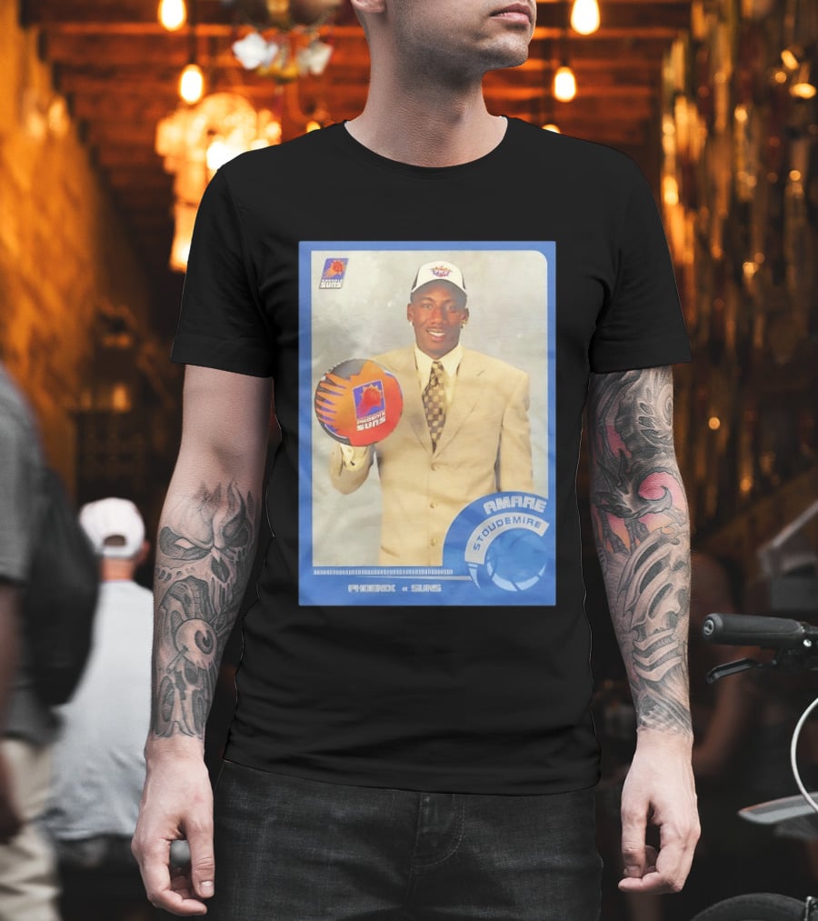 Amar'e Stoudemire Phoenix Suns Basketball Card 2002 Rookie NBA Trading Collectible T-Shirt