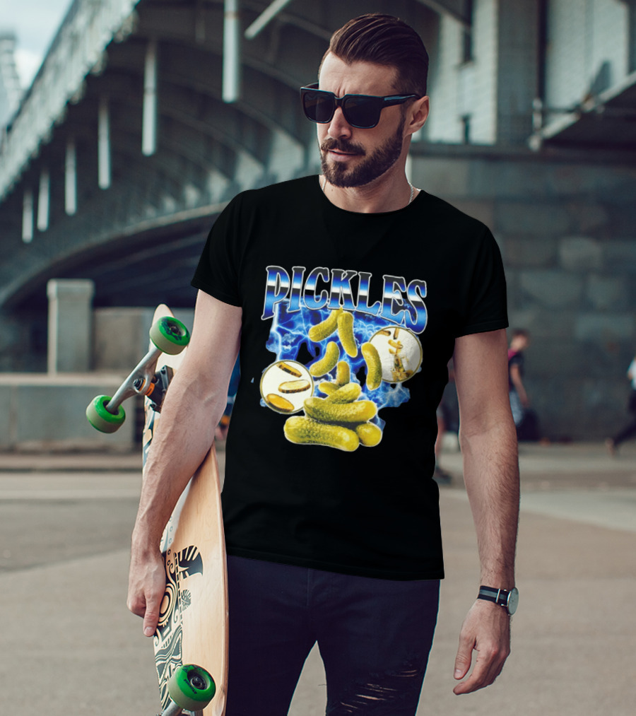 Thunder Pickles Crunch Power Electric Blue Lightning Pickles T-Shirt