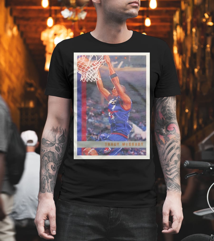 Tracy McGrady Toronto Raptors 1996 Basketball Card Dunk Slam T-Shirt