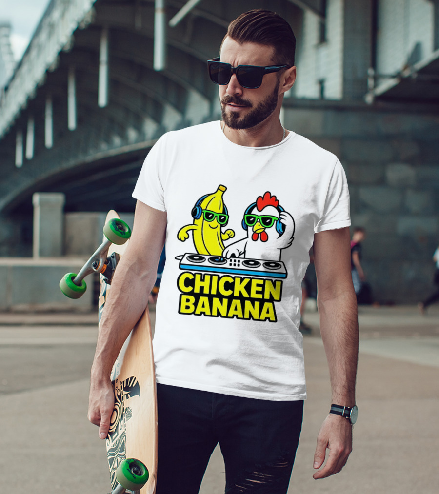Chicken Banana DJ Headphones Music Party T-Shirt