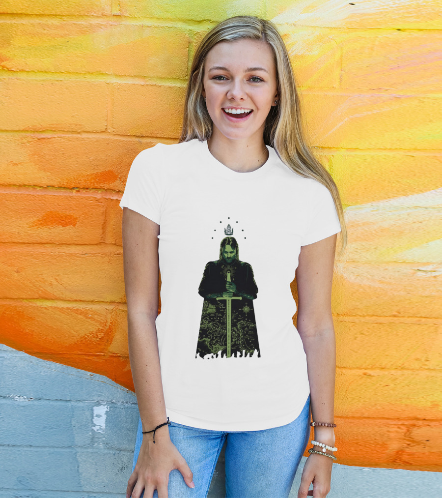 The Lord Of The Rings Aragorn Sword Map Middle Earth King T-Shirt