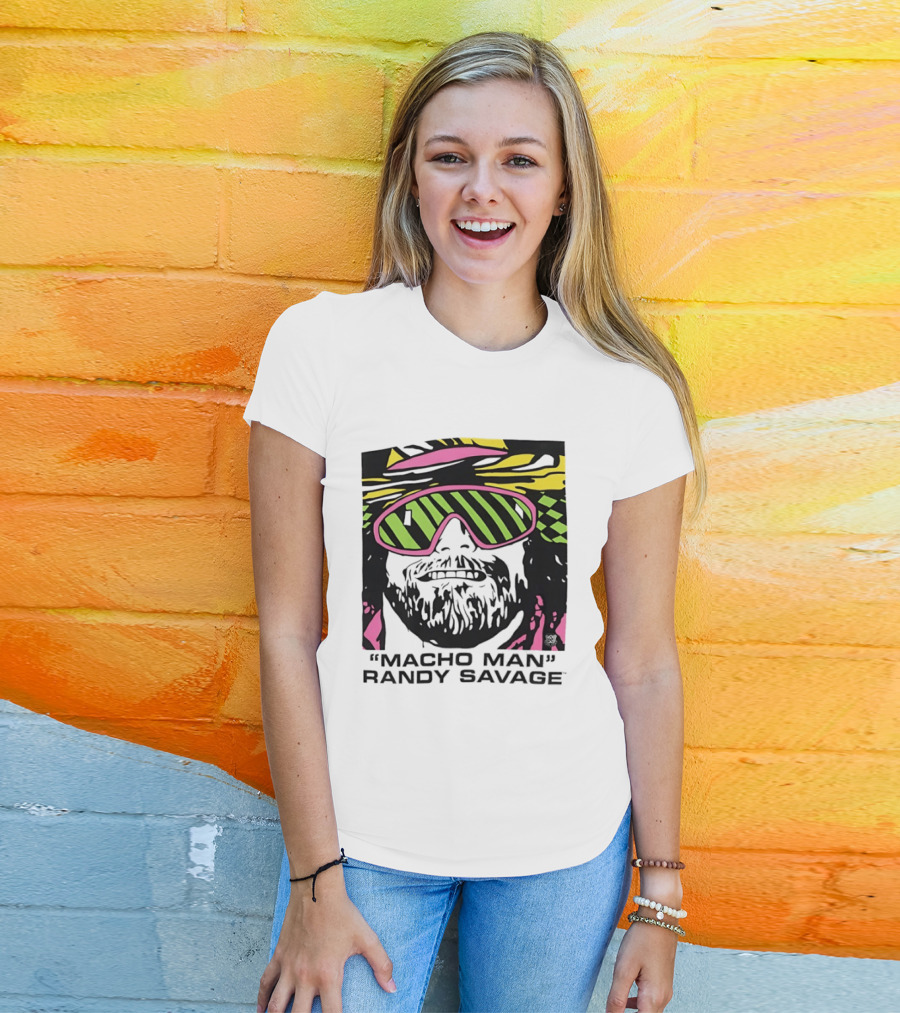 Macho Man Randy Savage Retro Style Neon T-Shirt