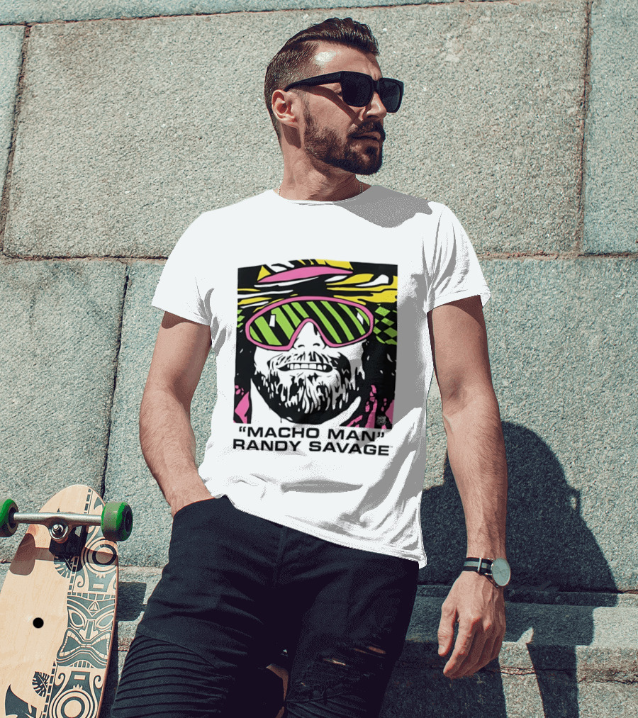 Macho Man Randy Savage Retro Style Neon T-Shirt