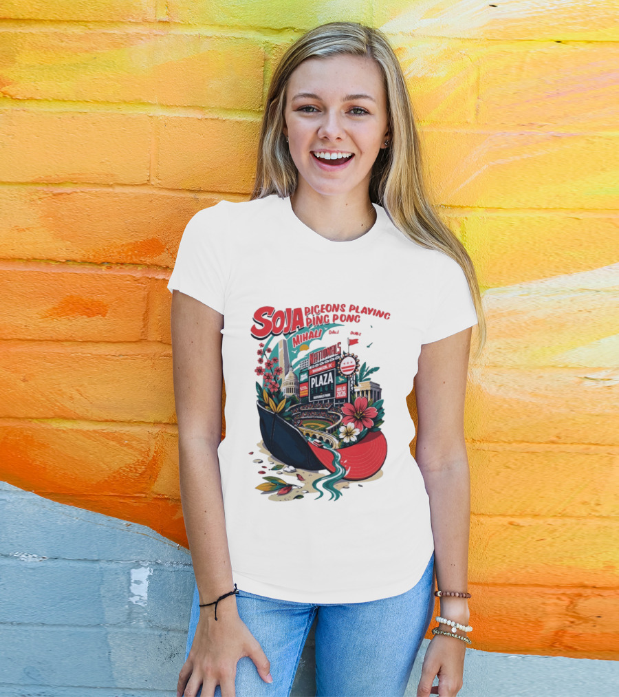 SOJA Pigeons Playing Ping Pong Mihali Nationals Park Plaza Stage DC August 1 2026 T-Shirt