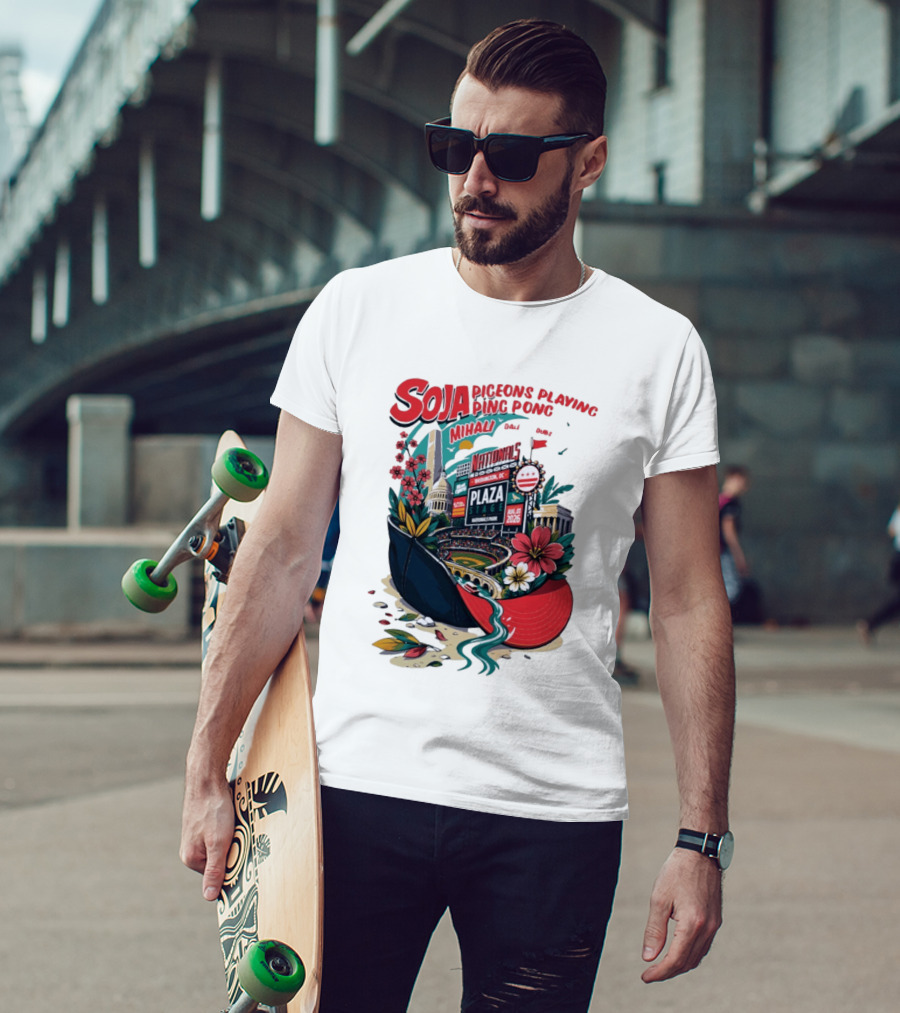 SOJA Pigeons Playing Ping Pong Mihali Nationals Park Plaza Stage DC August 1 2026 T-Shirt