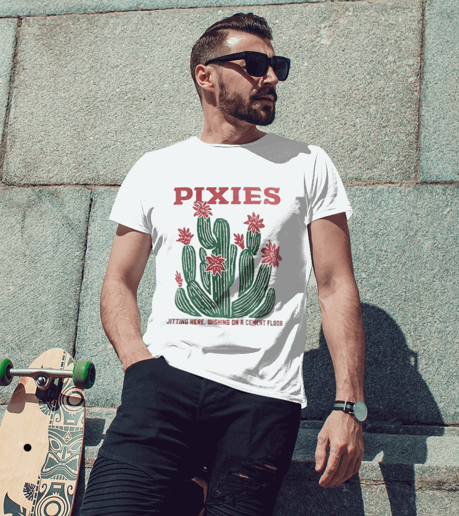 Pixies P40 Asia Tour 2026 Cactus Sitting Here Wishing On A Cement Floor T-Shirt