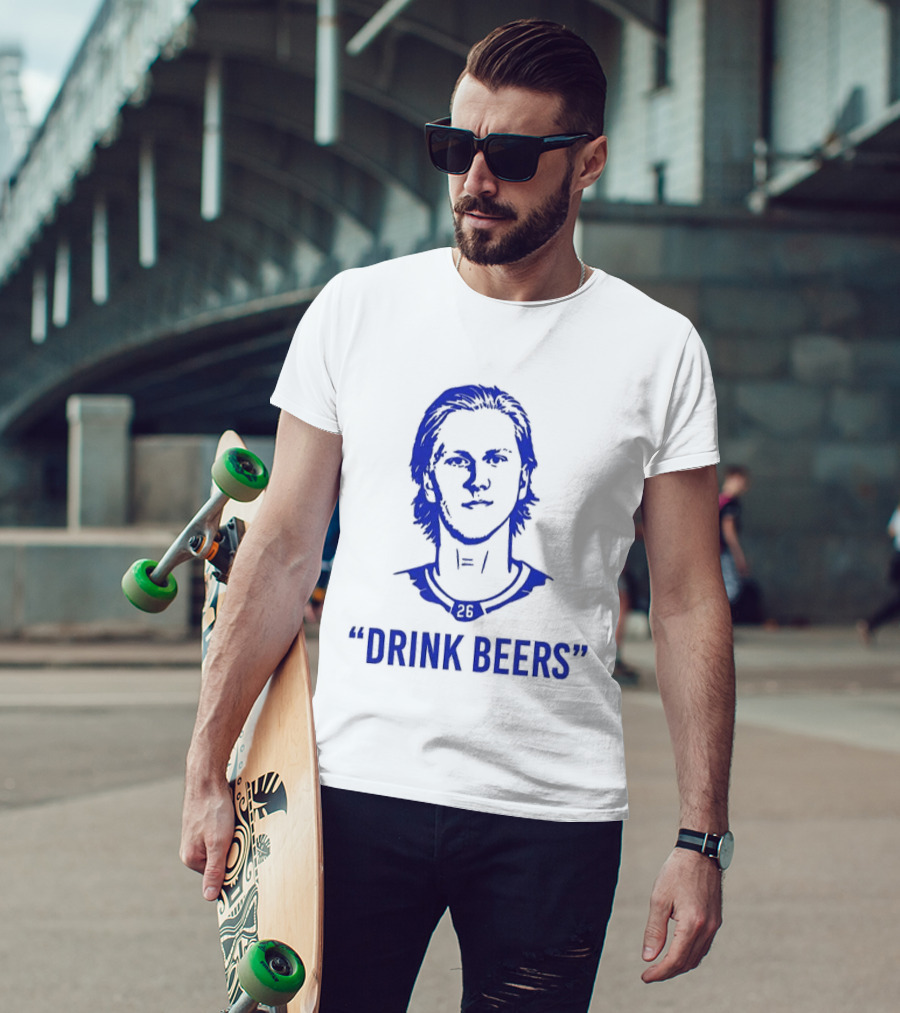 Rasmus Dahlin Drink Beers Blue Sketch T-Shirt