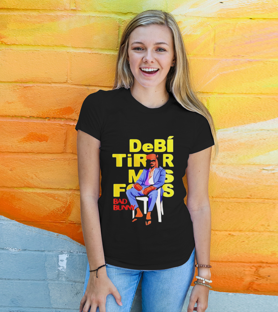 Bad Bunny DeBí Tirar Más Fotos Cartoon Style 2026 World Tour T-Shirt