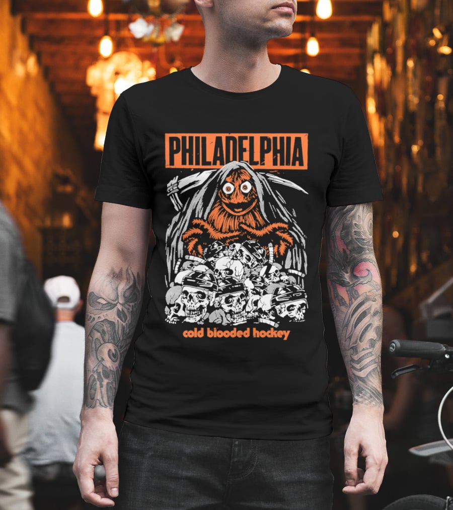 Philadelphia Gritty Reaper Cold Blooded Hockey Skulls T-Shirt