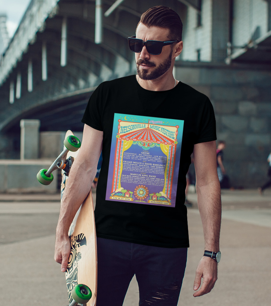 Nelsonville Music Festival 20th Anniversary June 18 20 2026 Ohio Featuring Geese And Marcus King Band T-Shirt