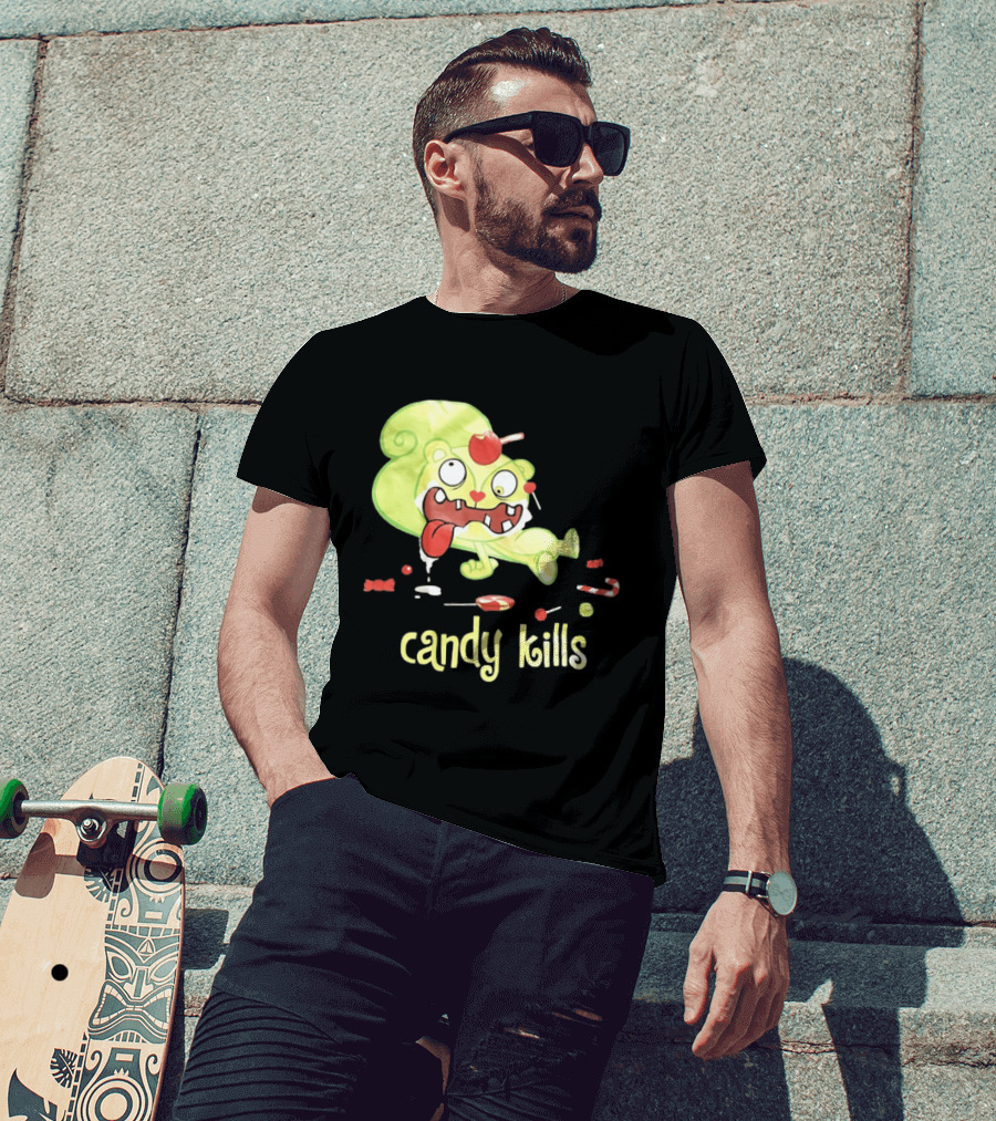 Candy Kills Cartoon Character Overloaded On Sweets T-Shirt