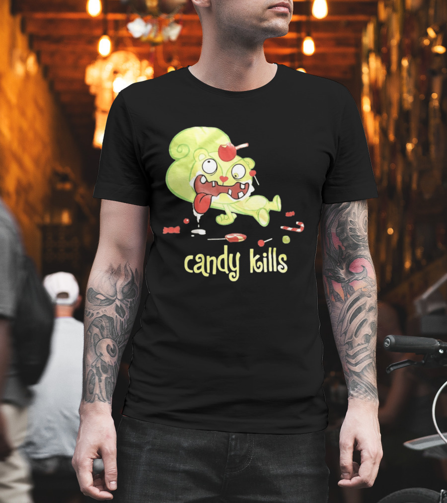 Candy Kills Cartoon Character Overloaded On Sweets T-Shirt