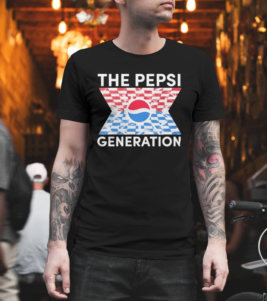 The Pepsi Generation Red White Blue Checkered T-Shirt
