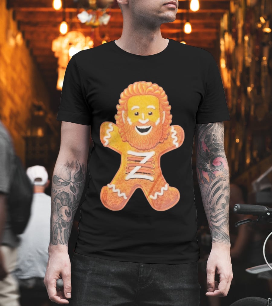 Sami Zayn Gingerbread Man WWE Christmas Holiday Cookie T-Shirt