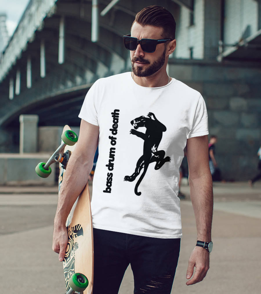 Black Panthers Bass Drum Of Death Panther Silhouette Jumping T-Shirt