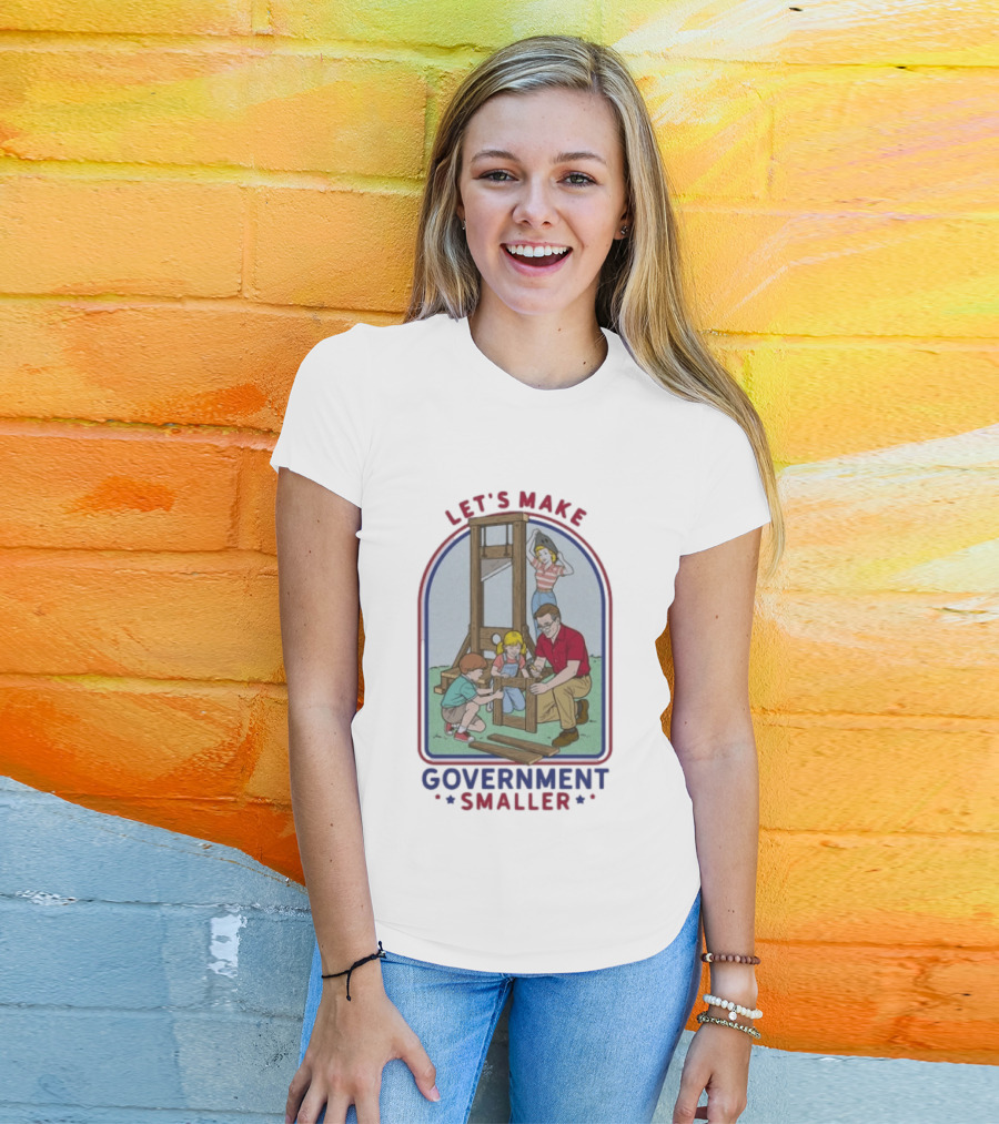 Let's Make Government Smaller Vintage Family Scene T-Shirt