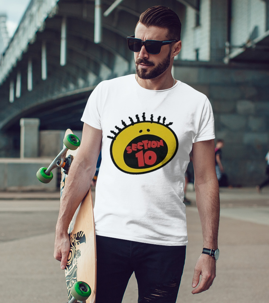 Section 10 Bold Yellow Oval Red T-Shirt