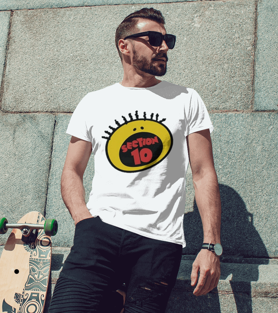 Section 10 Bold Yellow Oval Red T-Shirt