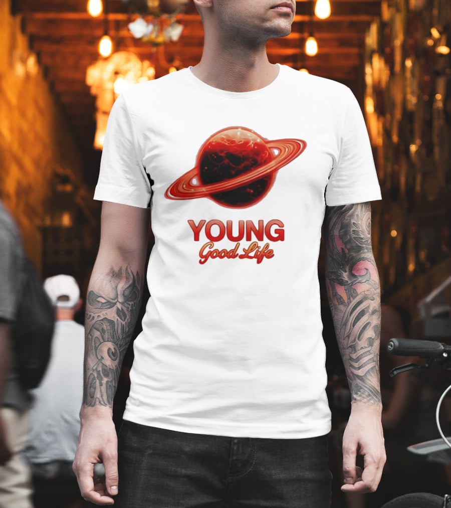 Young Good Life Red Planet Rings T-Shirt