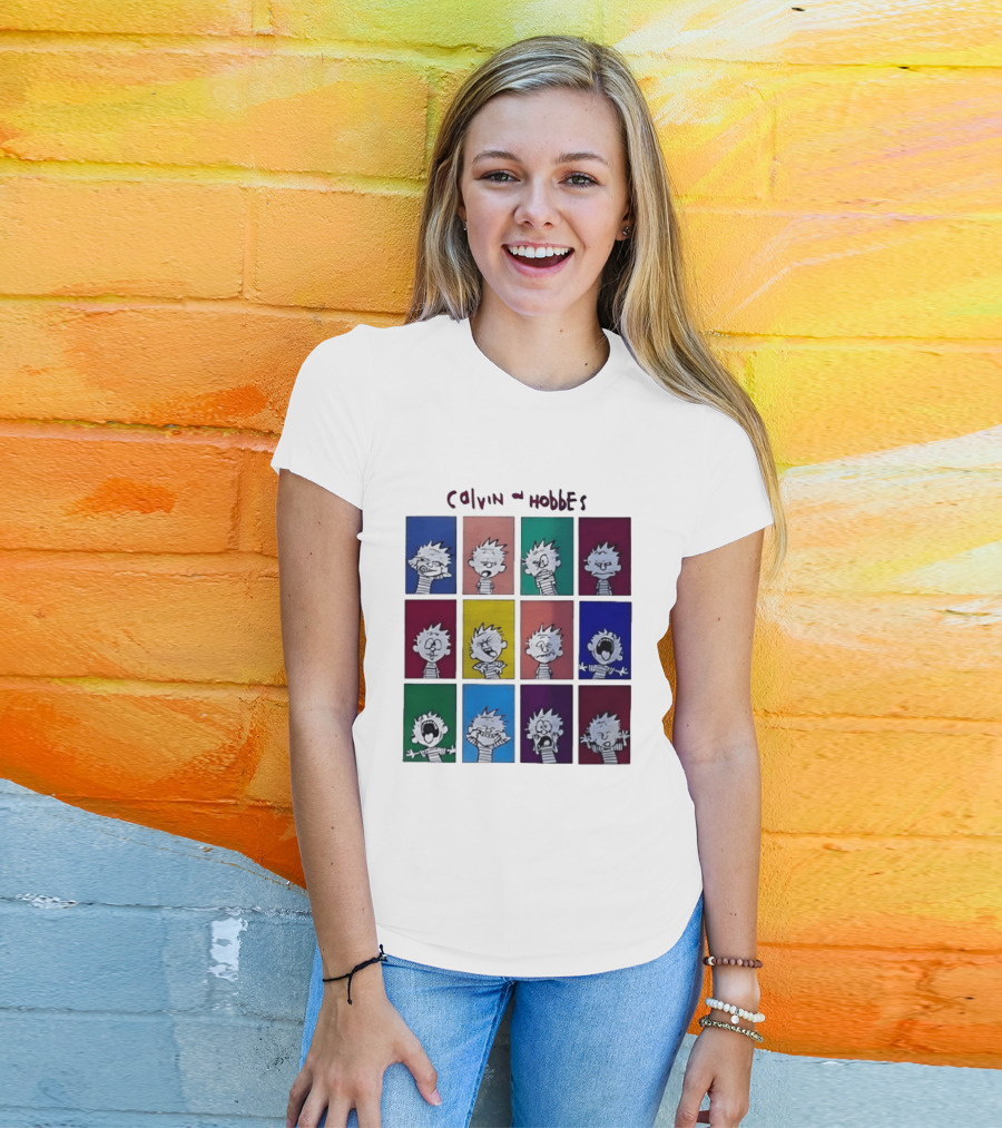Calvin And Hobbes MoMa Pop Art Expression Panels T-Shirt
