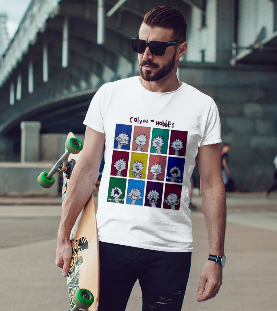 Calvin And Hobbes MoMa Pop Art Expression Panels T-Shirt